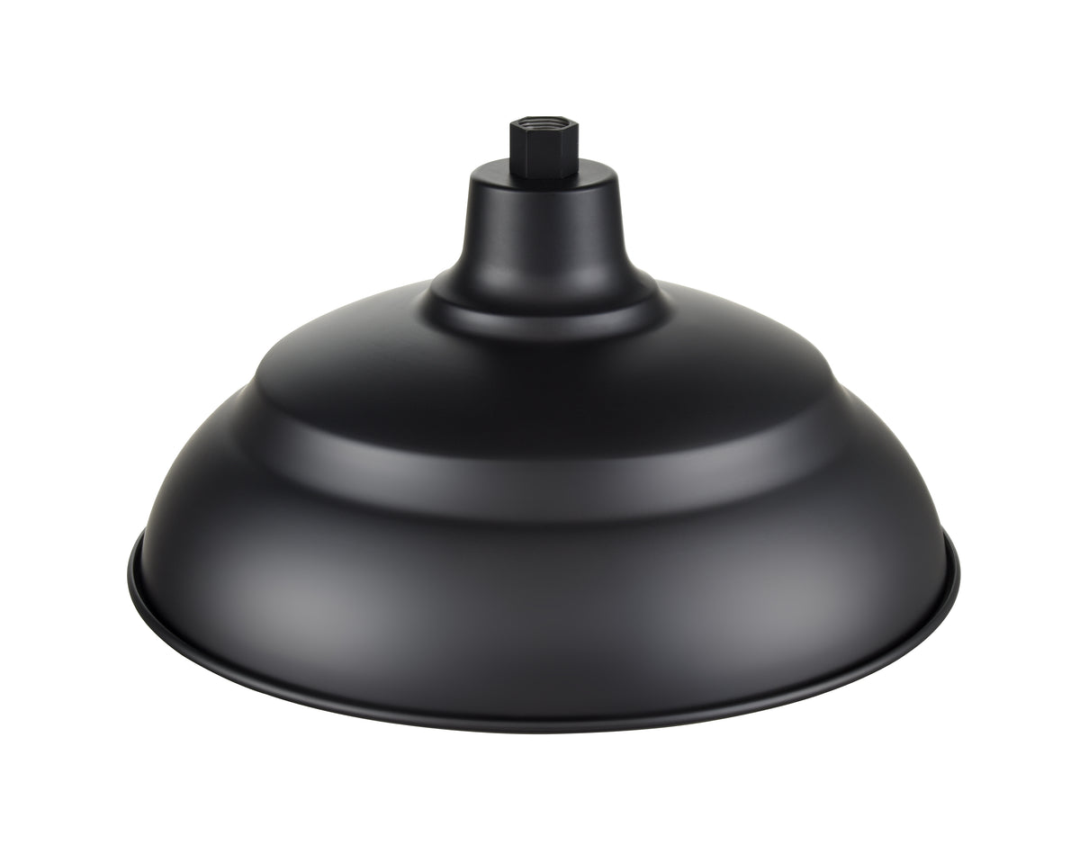 17'' Satin Black Aluminum R Series Warehouse Shade
