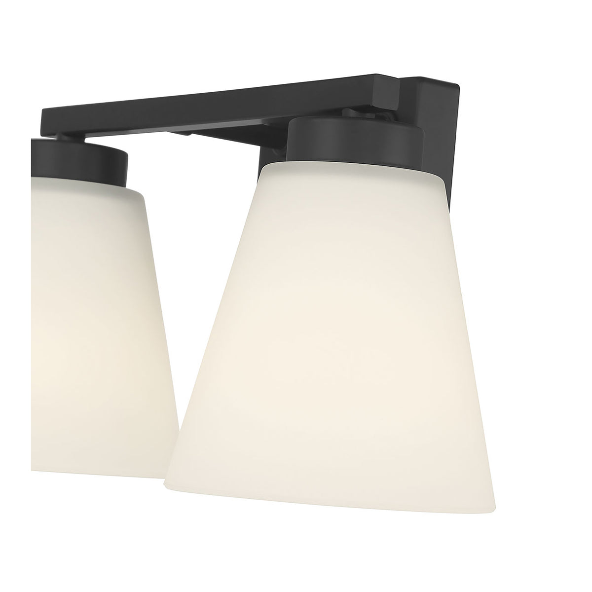 13-inch Strayhan Matte Black 2-Light White Frosted Glass Bathroom Vanity Light