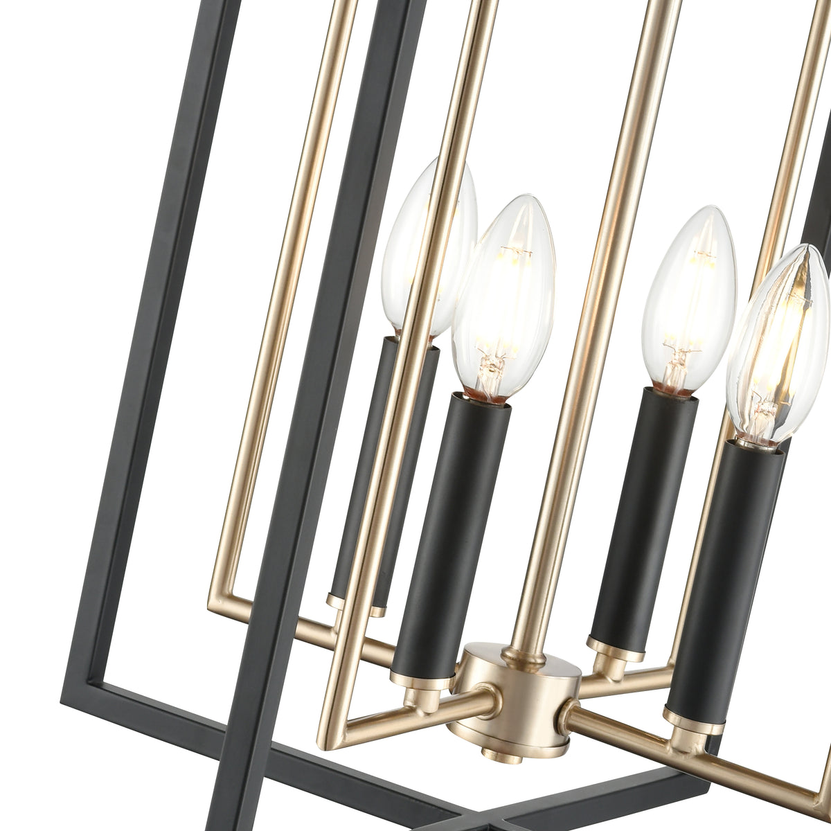 31.75'' Noelle Matte Black/Modern Gold 8 Light Pendant