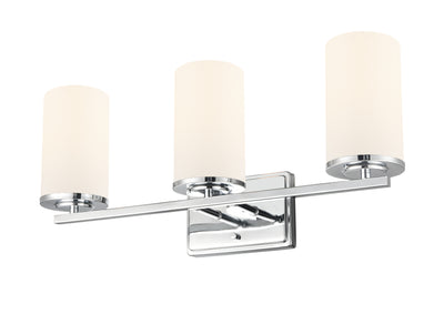 22-inch Verlana Chrome 3-Light Etched White Glass Bathroom Vanity Light