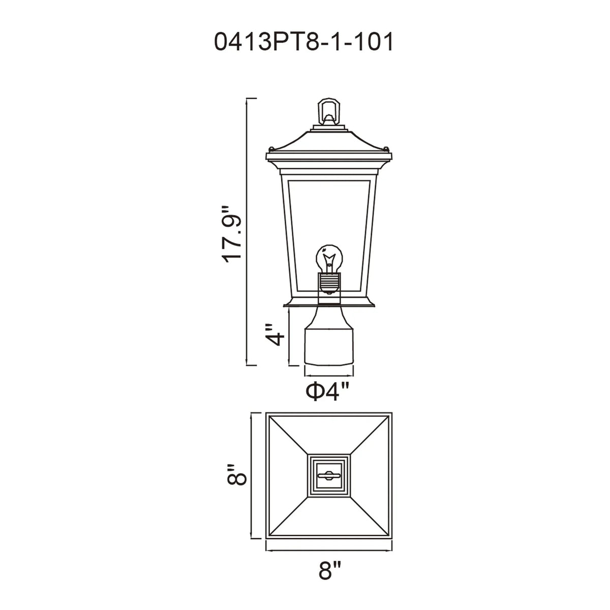 Leawood Outdoor Lantern Heads Black 1 Light
