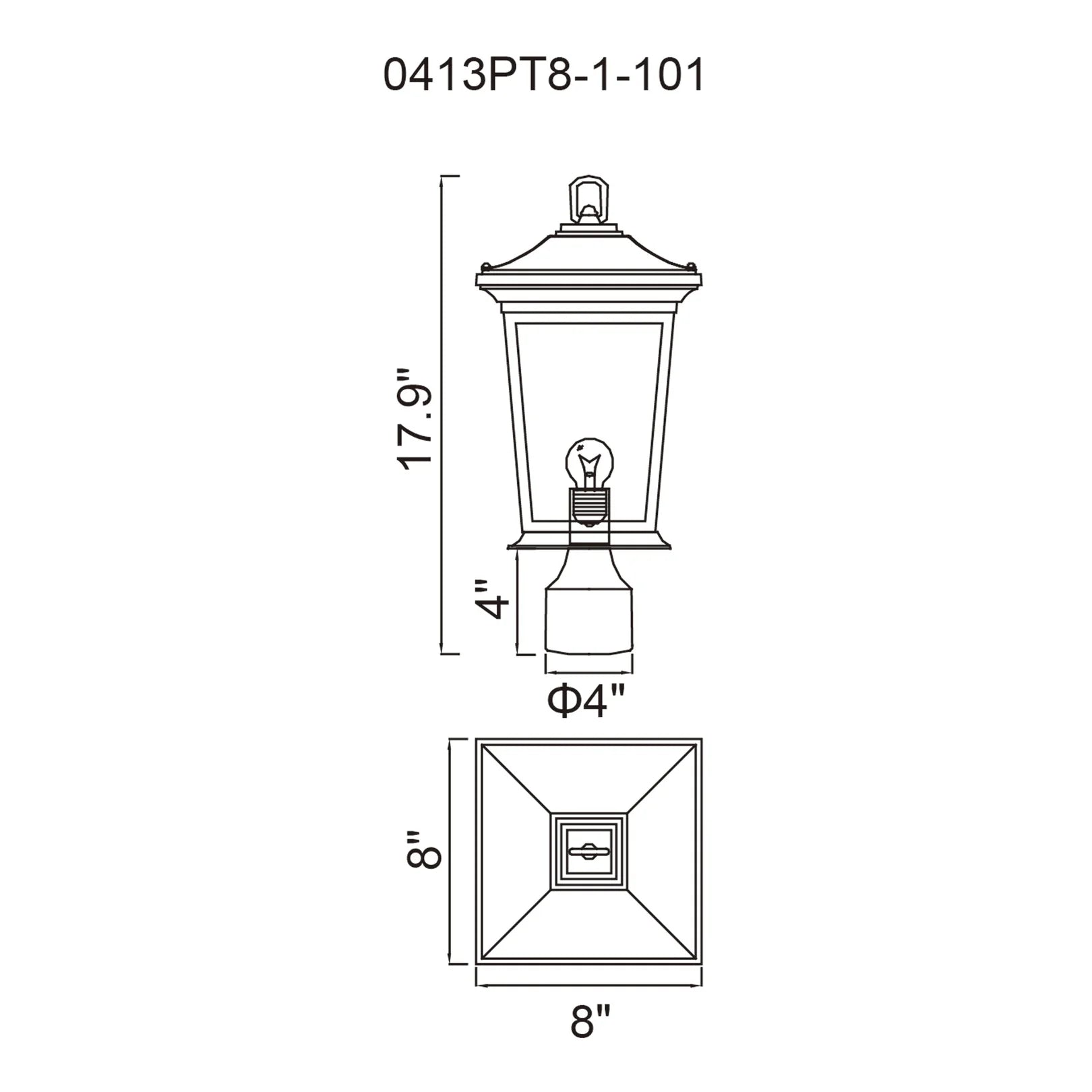 Leawood Outdoor Lantern Heads Black 1 Light