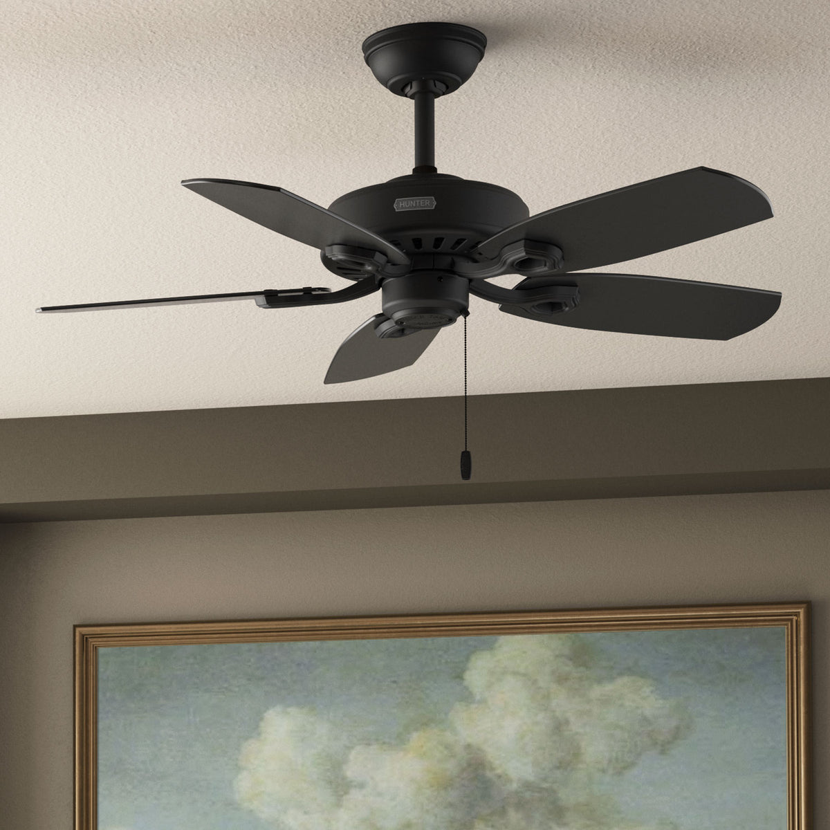 42 inch Builder Elite Matte Black Ceiling Fan and Pull Chain