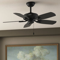 42 inch Builder Elite Matte Black Ceiling Fan and Pull Chain