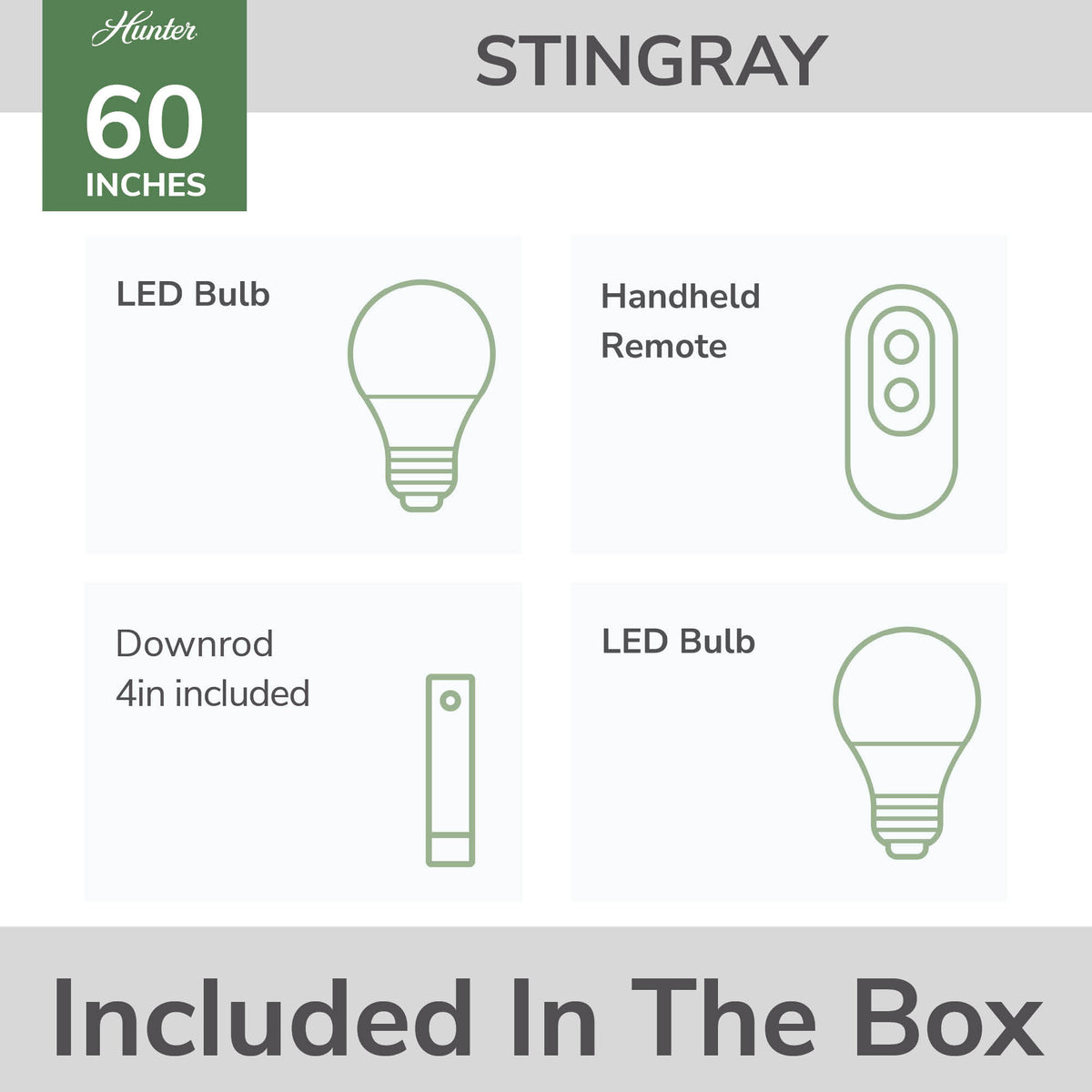 Casablanca 60 inch Stingray ENERGY STAR® Matte White Damp Rated Ceiling Fan with LED Light Kit and Handheld Remote
