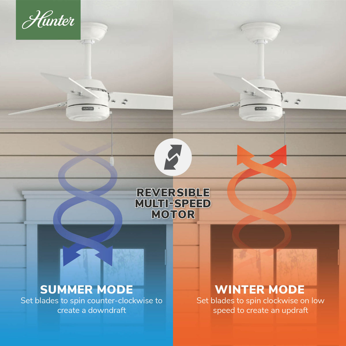 36 inch Cassius Fresh White Damp Rated Ceiling Fan and Pull Chain