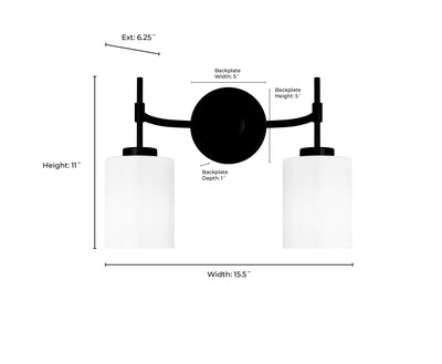 15.5'' Keylee Polished Nickel 2 Light Bath Vanity