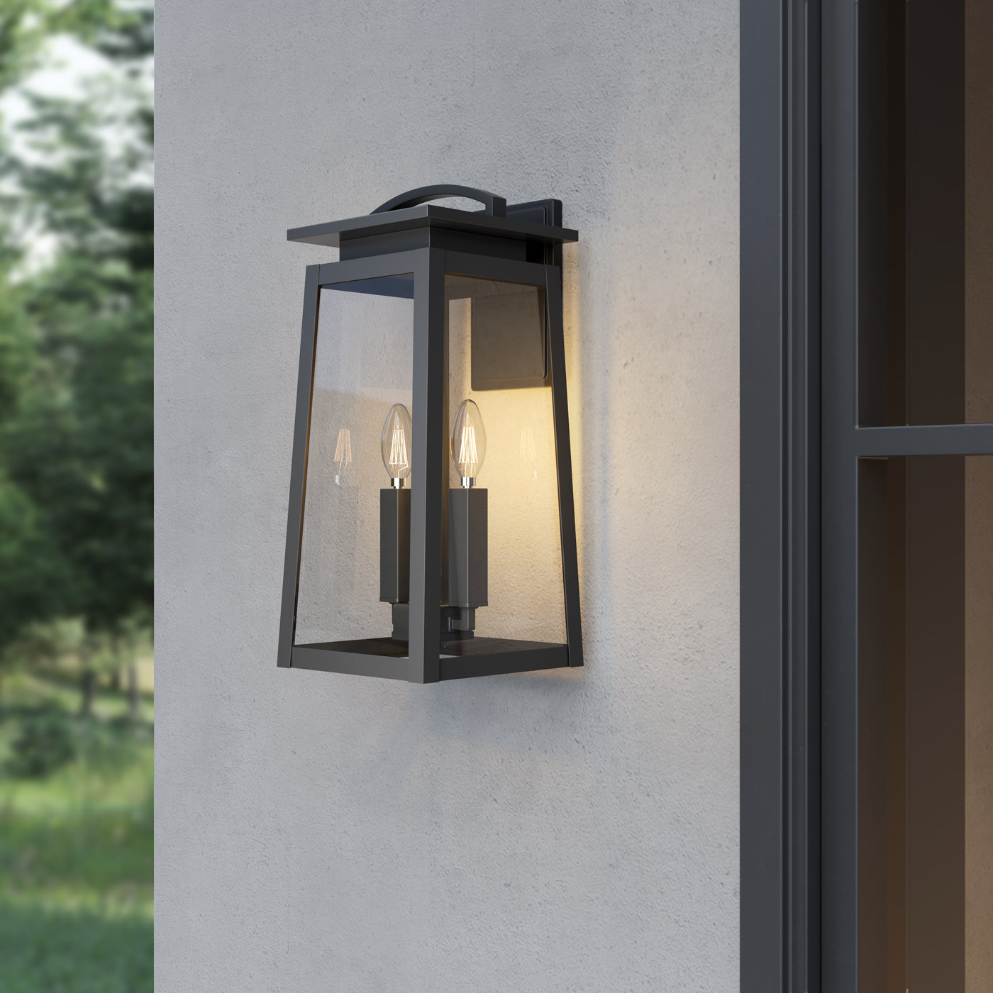 7.5'' Kendrix Powder Coated Black 2 Light Lantern