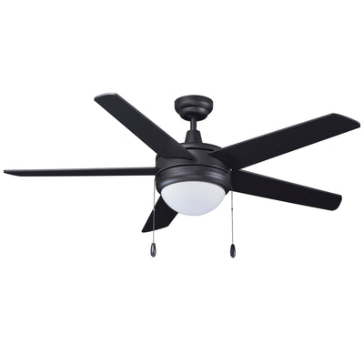 50 Inch Mirage AC Matte Black Indoor Ceiling Fan 5-Blade Reversible