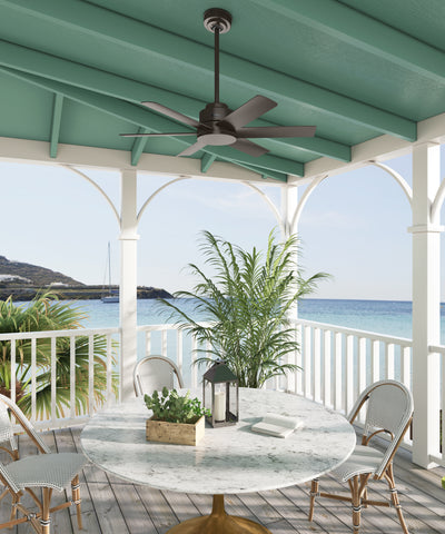 44 inch Kennicott Premier Bronze Damp Rated Ceiling Fan and Wall Control