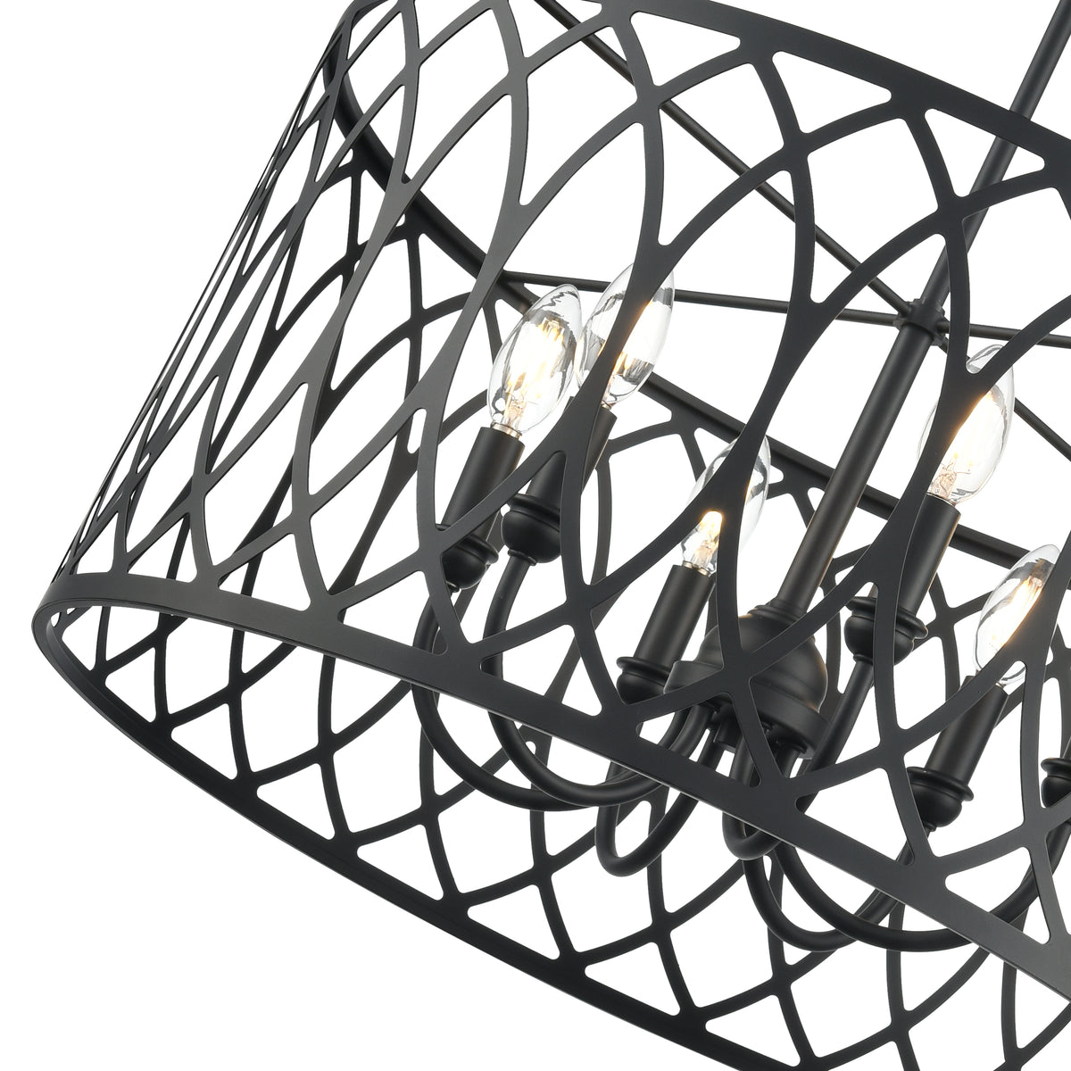 12'' Arelyn Matte Black 6 Light Pendant