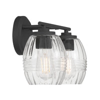 14'' Miravelle Matte Black 2 Light Bath Vanity