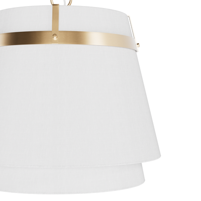 Ada Lee 18-inch 1-light Alturas Gold Pendant with White Linen Fabric Shade