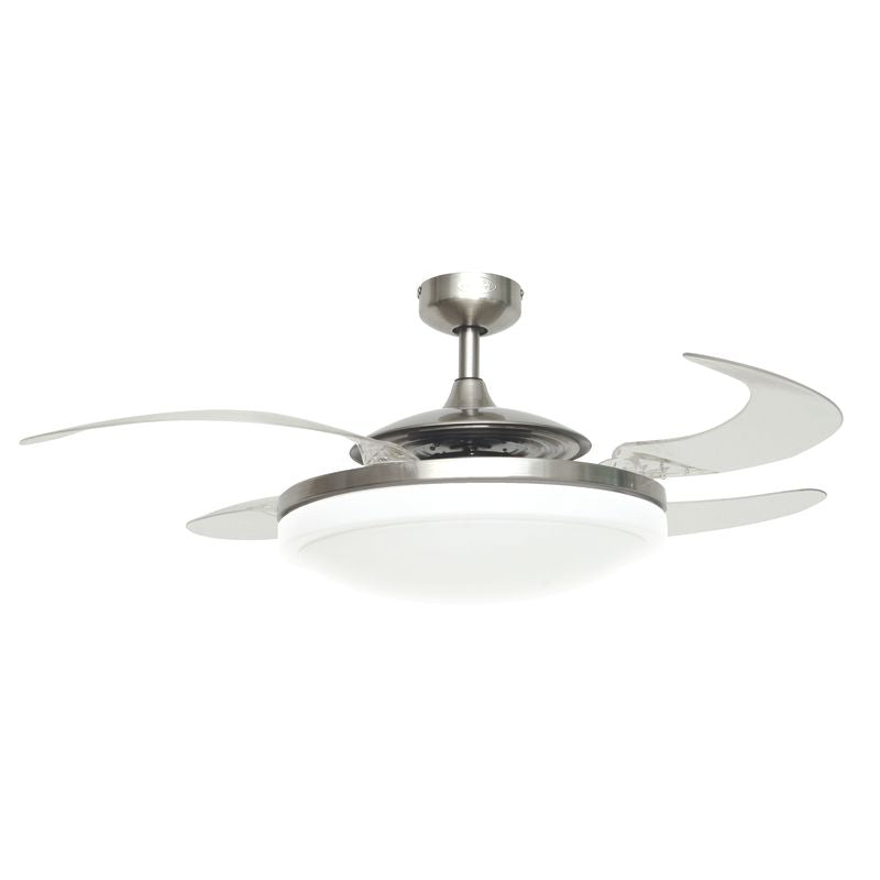 EVO2 48 Inch 3 Light Chrome Fan with Retractable Blades