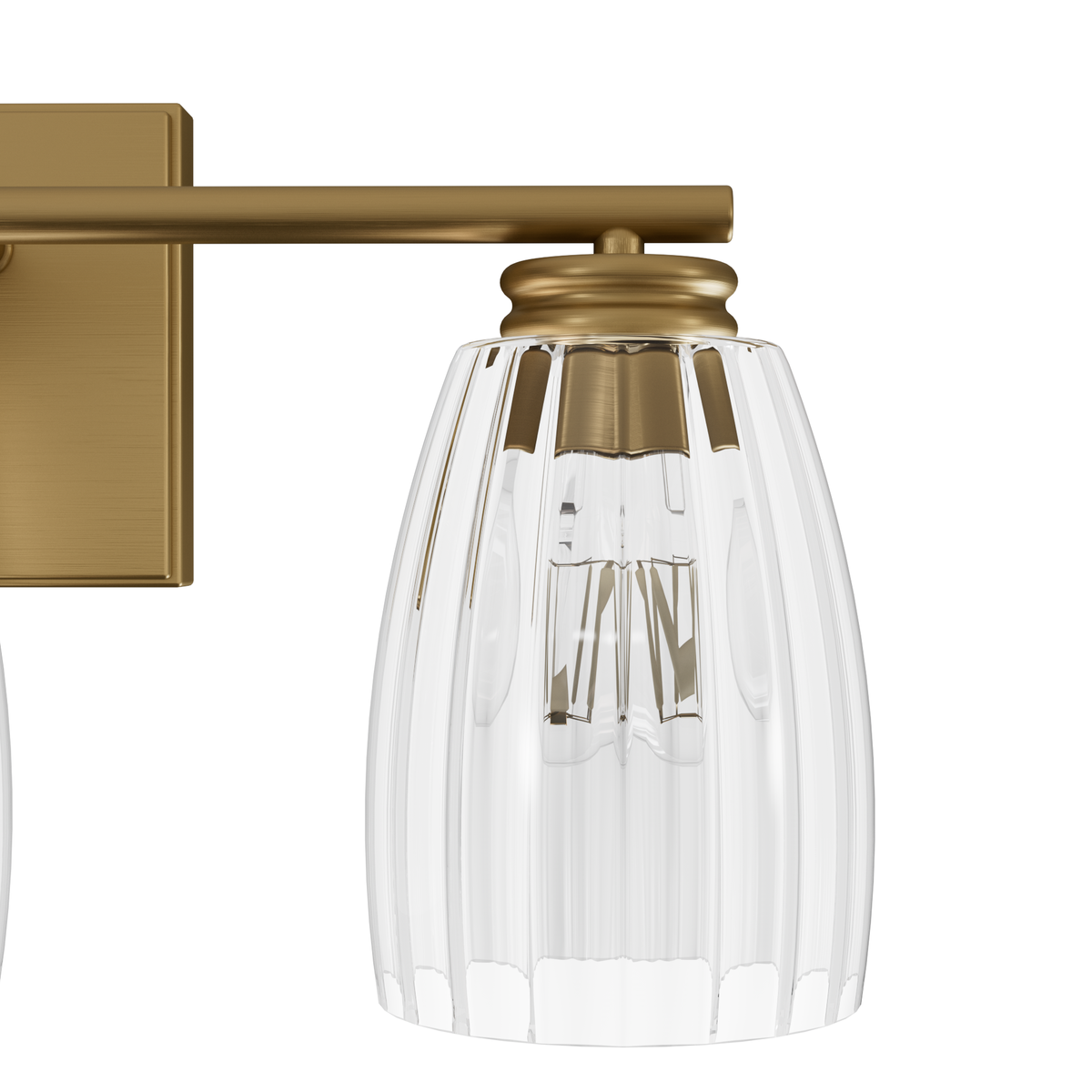 Rossmoor 20.5-inch 3-light Luxe Gold Vanity Light with Clear Fluted Glass