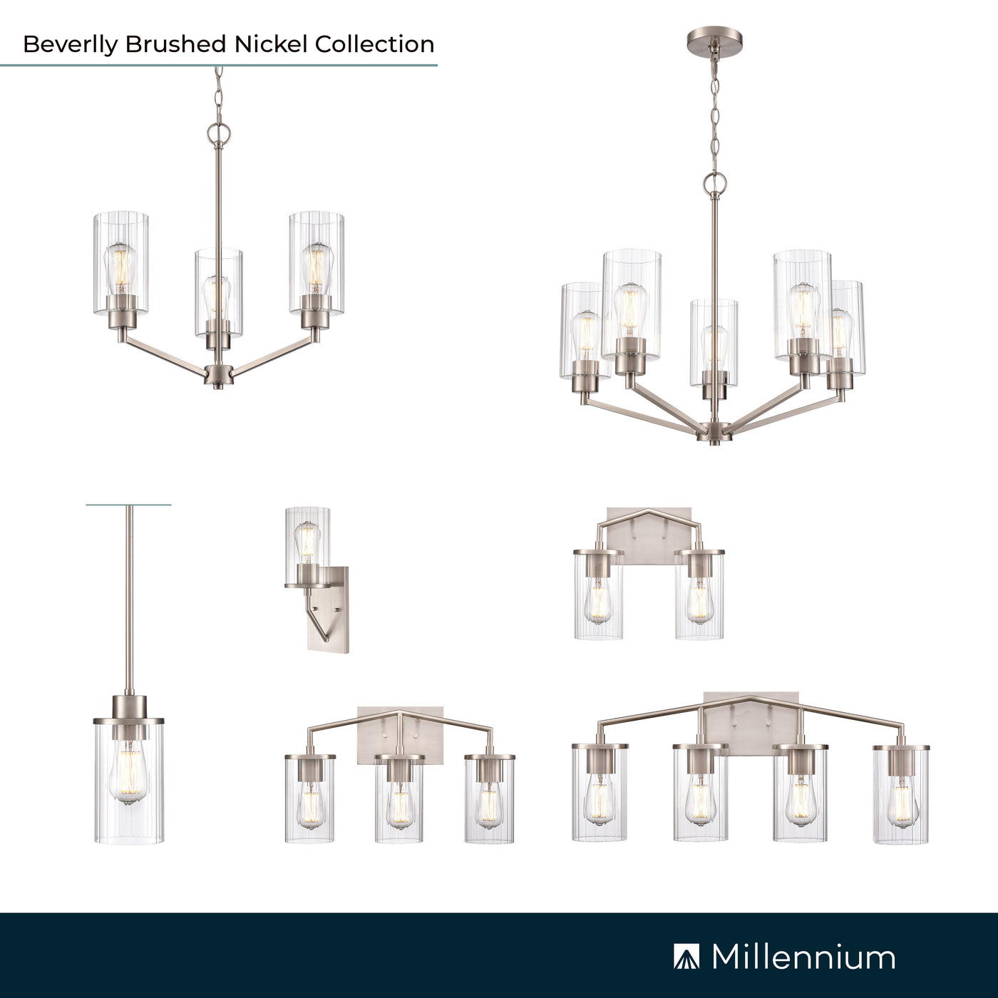 28'' Beverlly Brushed Nickel 4 Light Bath Vanity
