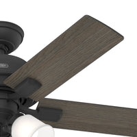 44 inch Crystal Peak Matte Black Ceiling Fan with LED Light Kit and Pull Chain