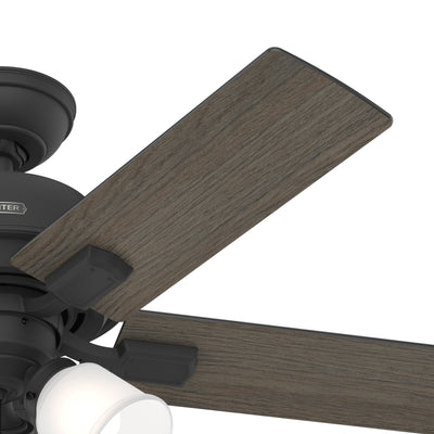 44 inch Crystal Peak Matte Black Ceiling Fan with LED Light Kit and Pull Chain