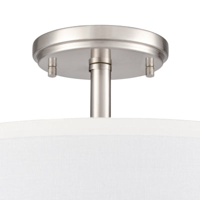 10.5'' Guyten Brushed NickelWhite 2 Light Semi-Flush Mount