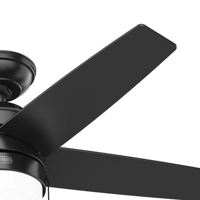 44 inch Bardot Matte Black Ceiling Fan with LED Light Kit and Pull Chain