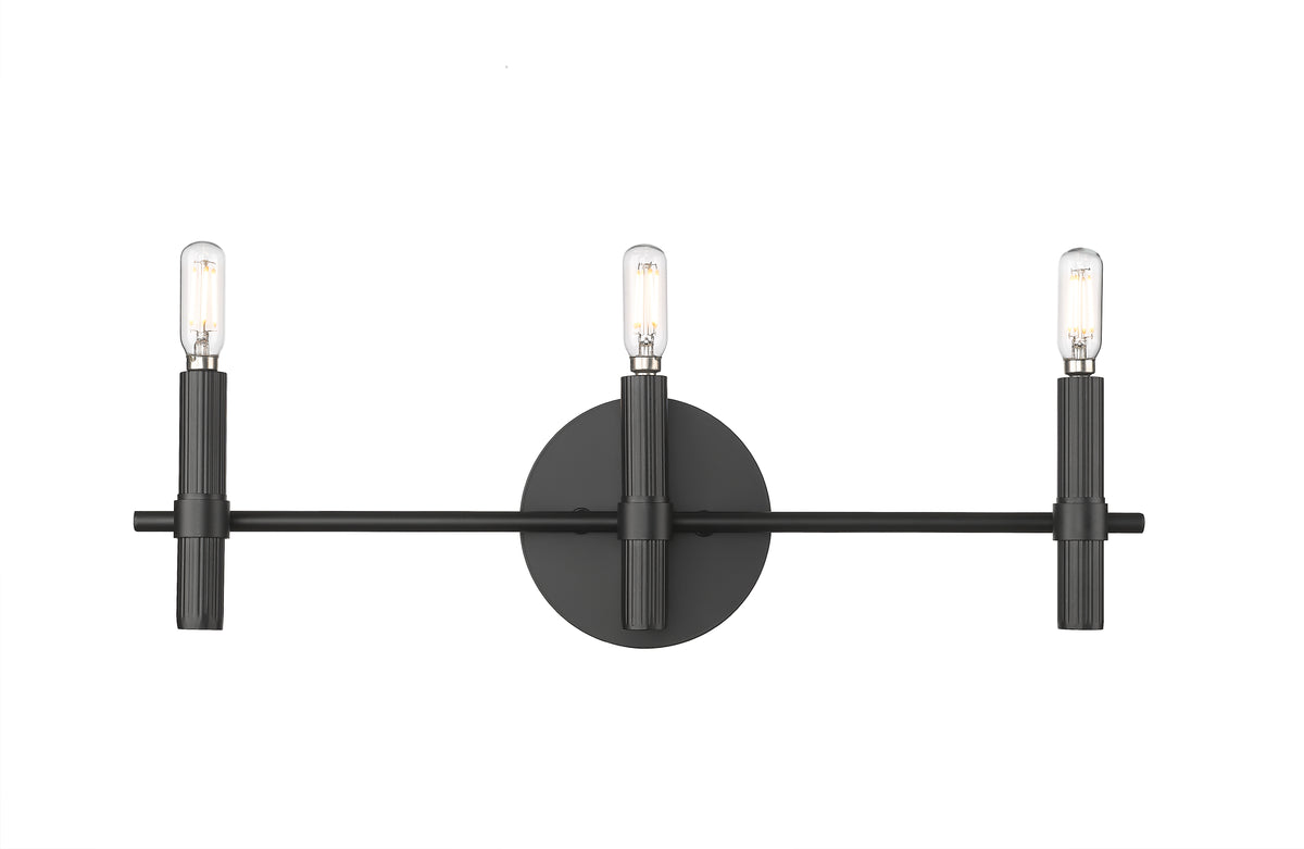 22'' Skyva Matte Black 3 Light Bath Vanity