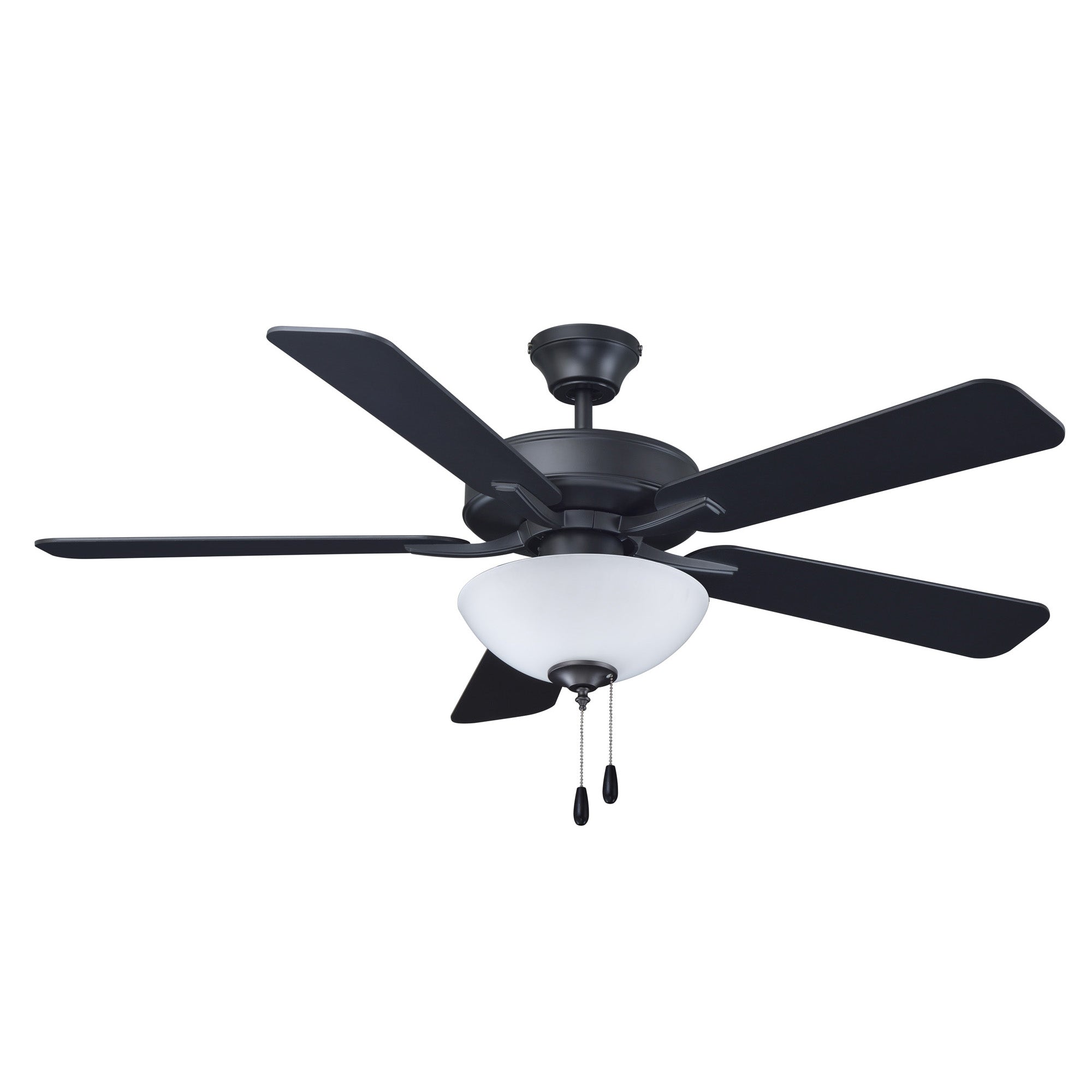 52 Inch Star Light AC Matte Black Indoor Ceiling Fan 5-Blade 3 Lights Reversible