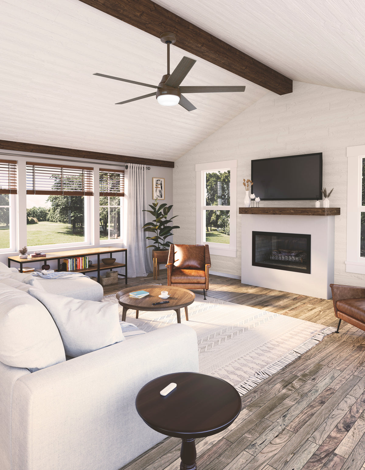 60 inch Aerodyne Wi-Fi ENERGY STAR® Matte Bronze Ceiling Fan with LED Light Kit and Handheld Remote
