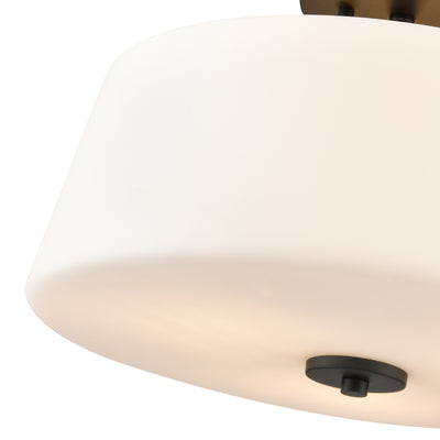 11.25'' Laphia Matte BlackEtched Opal 3 Light Semi-Flush Mount