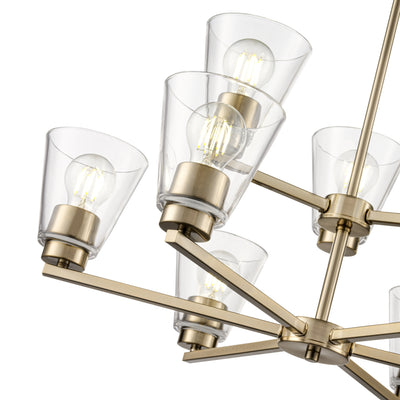 28.5-inch Strayhan Modern Gold 9-Light Clear Glass Chandelier