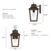 Spring Cove 15-inch 1-light Matte Bronze Outdoor Wall Light with Clear Glass