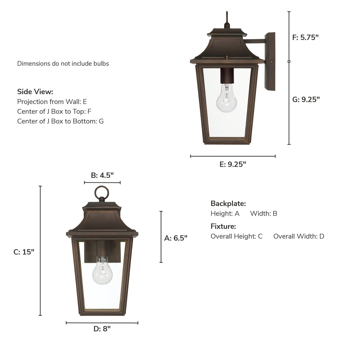 Spring Cove 15-inch 1-light Matte Bronze Outdoor Wall Light with Clear Glass