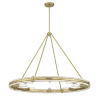 29'' Rovessa Vintage Brass 6 Light Chandelier