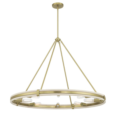 29'' Rovessa Vintage Brass 6 Light Chandelier
