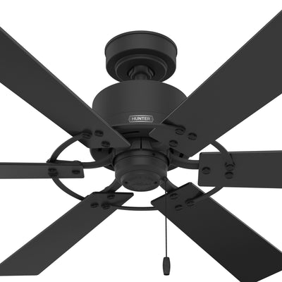 52 inch Gilrock Matte Black Ceiling Fan and Pull Chain