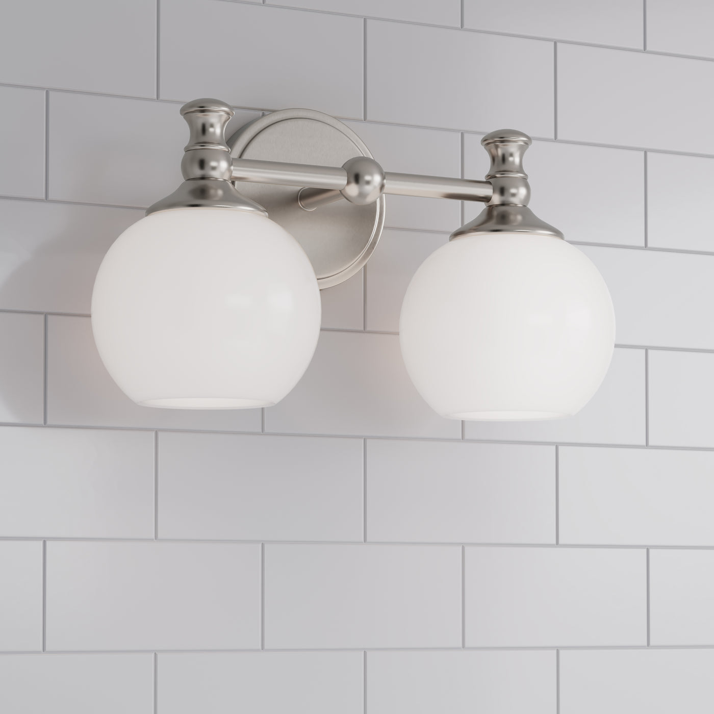 14.75'' Orlisse Brushed Nickel 2 Light Bath Vanity
