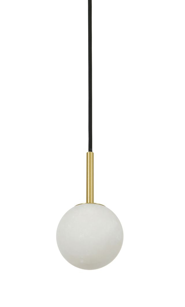 Lucent 1 Light Brass Pendant Light 4 Inch Alabaster