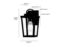 6'' Brenwick Powder Coated Black 1 Light Lantern