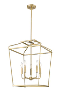 25'' Nellita Vintage Brass 5 Light Pendant