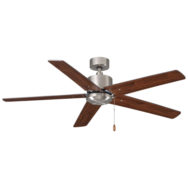 52 Inch Aldea VI AC Brushed Nickel Indoor Reversible Ceiling Fan 5-Blade