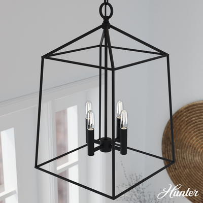 Fair Oaks 13-inch 4-light Matte Black Lantern Pendant