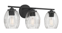22.25'' Miravelle Matte Black 3 Light Bath Vanity