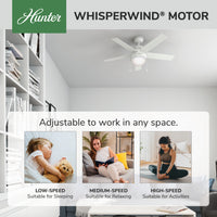 46 inch Anslee Fresh White Ceiling Fan with LED Light Kit and Pull Chain