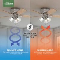 42 inch Crestfield Brushed Nickel Low Profile Ceiling Fan with LED Light Kit and Pull Chain