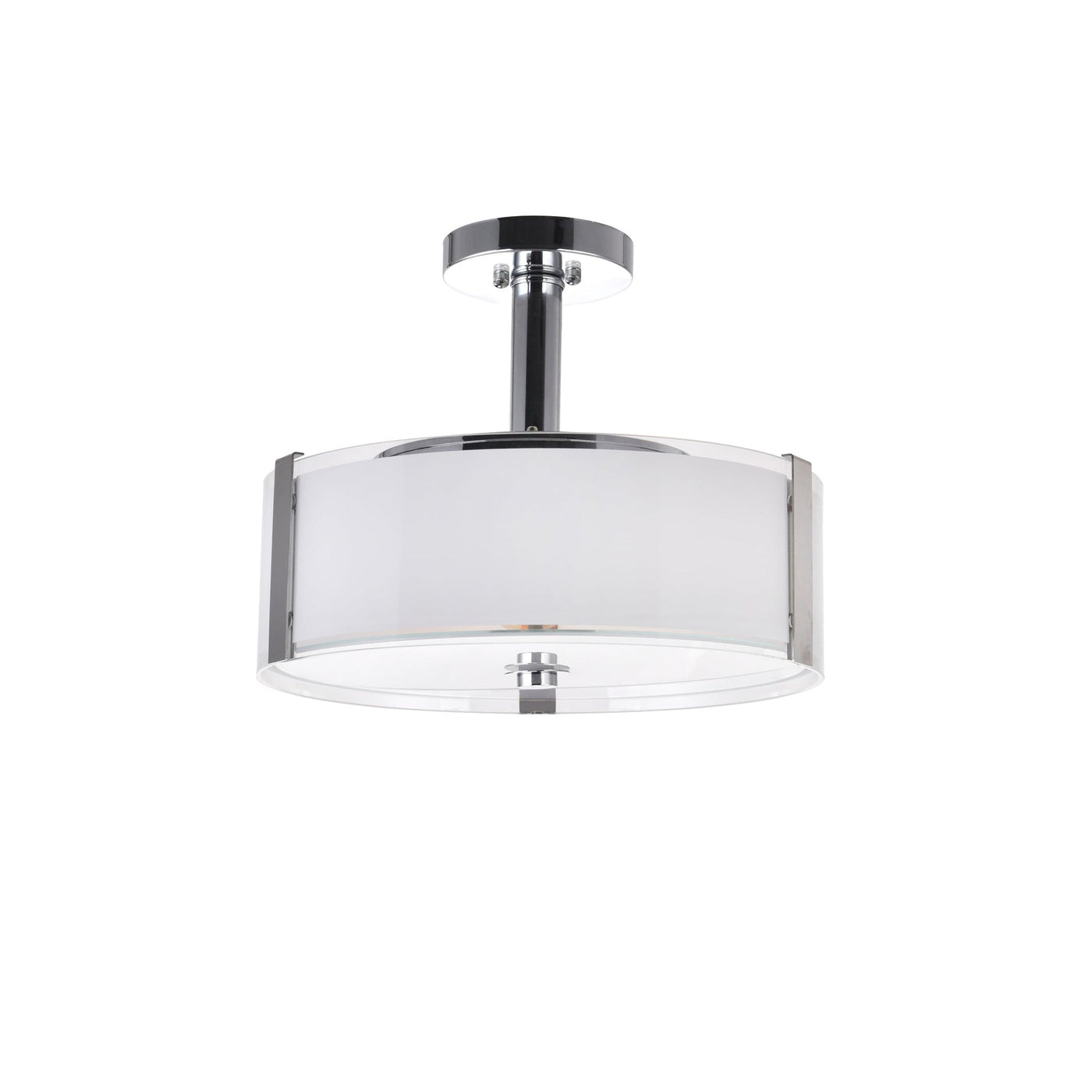Lucie 3 Light 14in Chrome Flush Mount Round Drum Shade