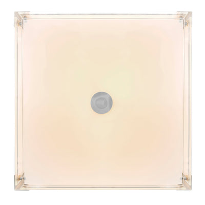 Lucie 3 Light 14in Chrome Flush Mount Square Drum Shade