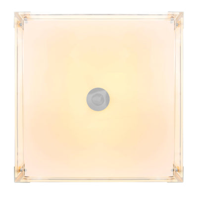 Lucie 4 Light 17in Chrome Flush Mount Square Drum Shade