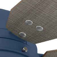 52 inch Mill Valley Indigo Blue Damp Rated Ceiling Fan with LED Light Kit and Pull Chain