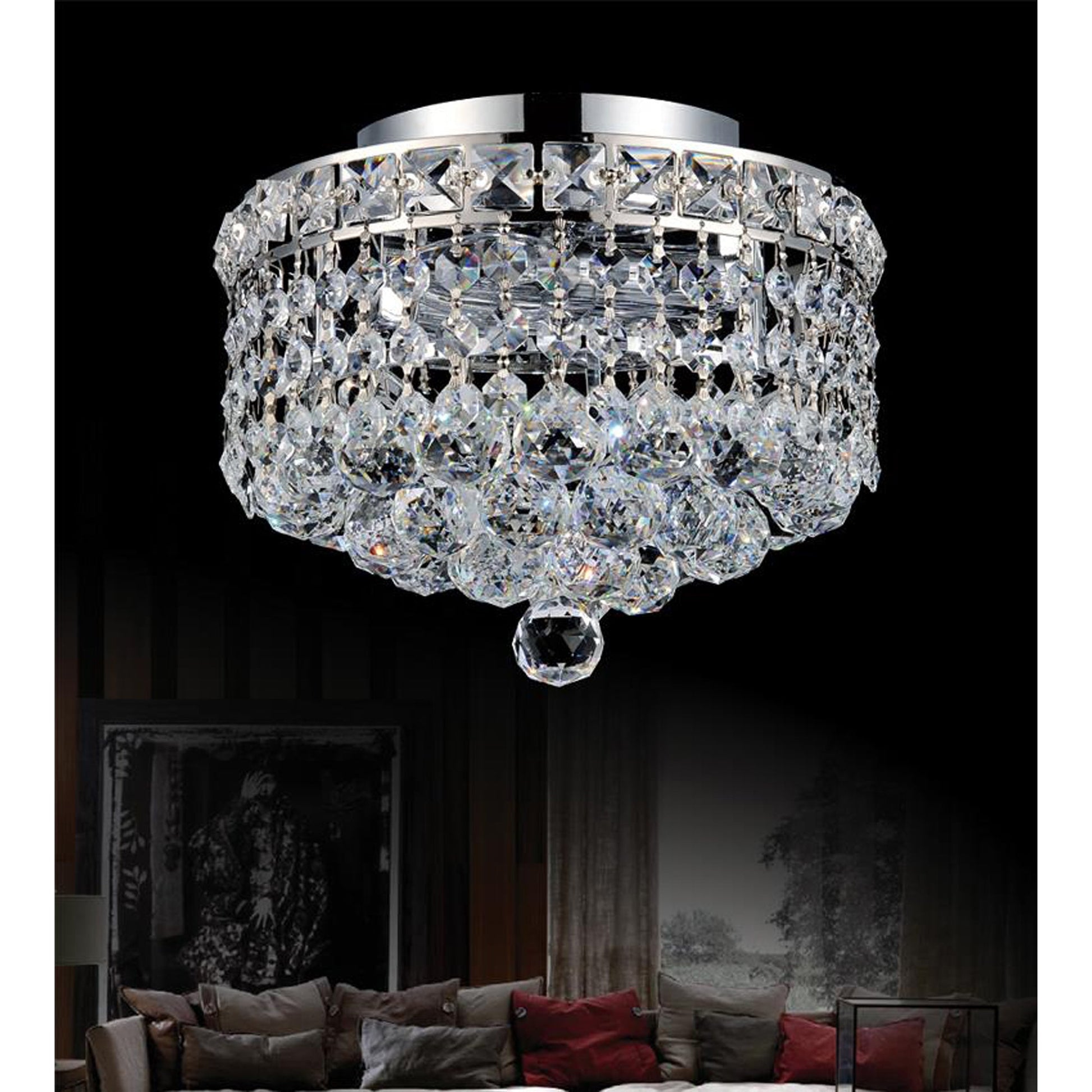 Luminous 2 Light Chrome Flush Mount Ceiling Fixture
