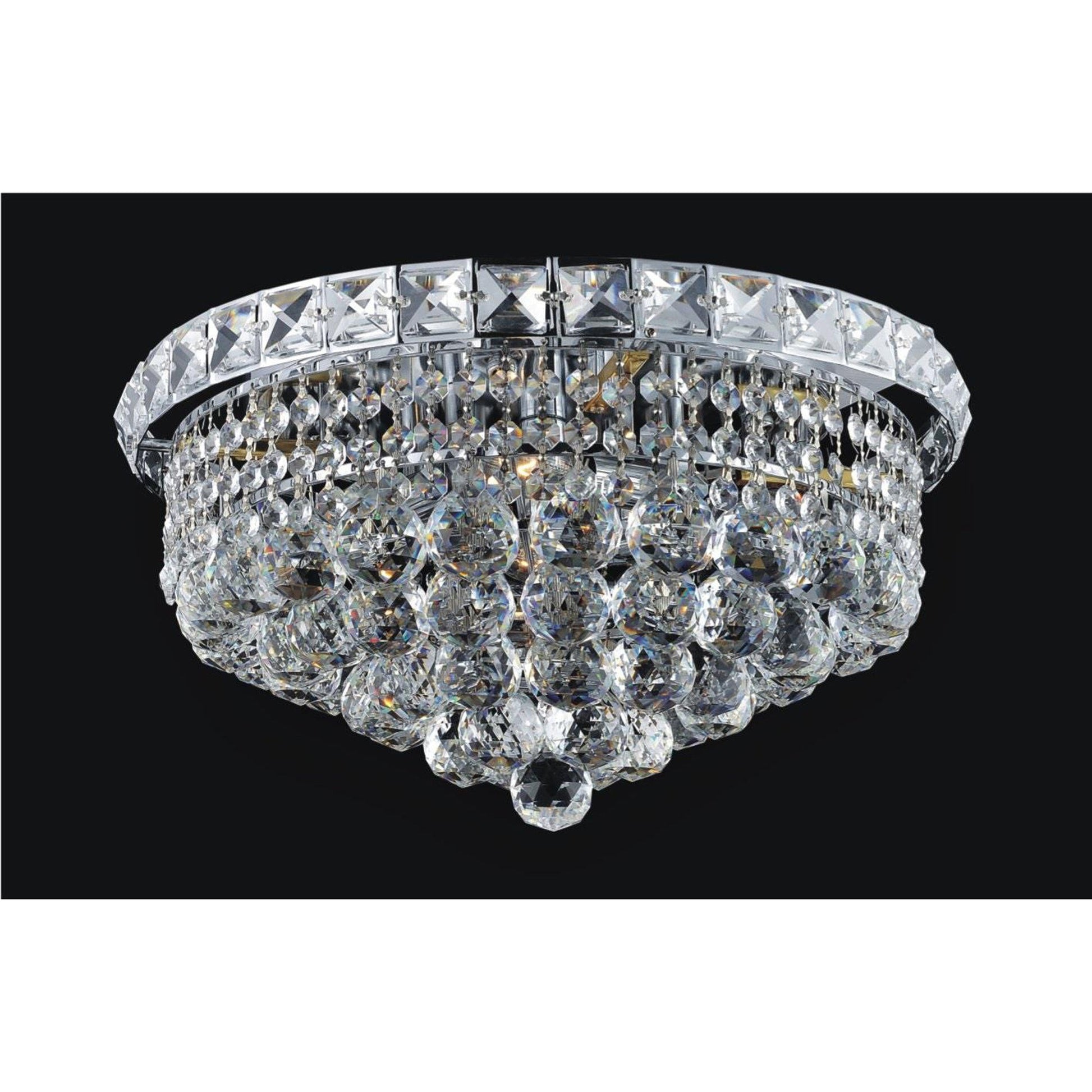 Luminous 4 Light Chrome Flush Mount Crystal Ceiling Glow Design ...