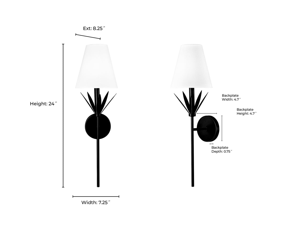 7.25'' Primrose Matte Black 1 Light Wall Sconce